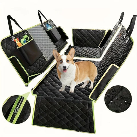 6-in-1 Waterproof Pet Car Seat Cover – Upgraded Oxford Fabric