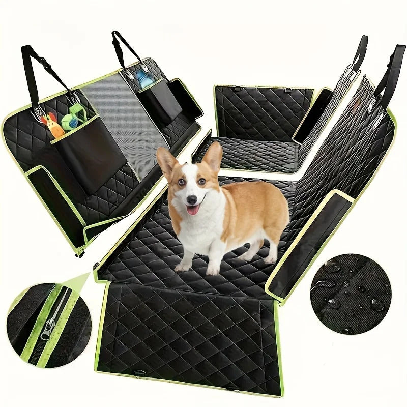 6-in-1 Waterproof Pet Car Seat Cover – Upgraded Oxford Fabric