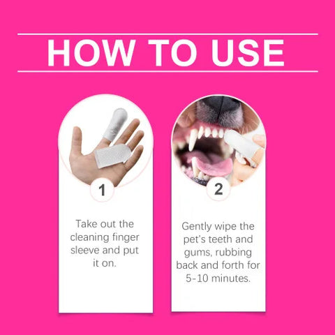 Yegbong Pet Tooth Finger Wipes – Cat & Dog Teeth & Gum Cleaning Wipes