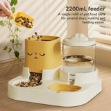 Portable Solid Steel Automatic Cat & Dog Double Bowl Feeder – Cat Face Design - Image 3