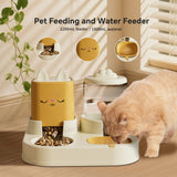 Portable Solid Steel Automatic Cat & Dog Double Bowl Feeder – Cat Face Design - Image 5