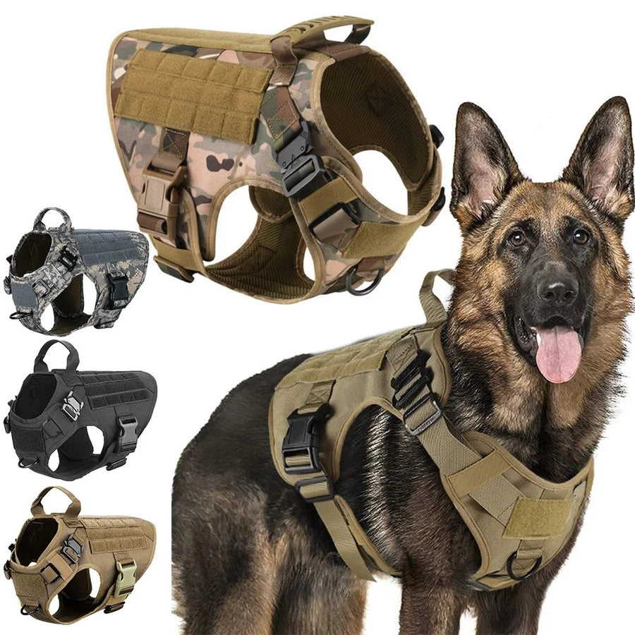 Luxury Pet Harness & Dog Leash Set – 1000D Nylon Tactical Dog Harness