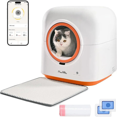 Smart Cat Litter Box 60L – Automatic Self-Cleaning Cat Toilet with App