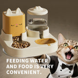 Portable Solid Steel Automatic Cat & Dog Double Bowl Feeder – Cat Face Design - Image 8