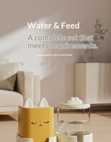 Portable Solid Steel Automatic Cat & Dog Double Bowl Feeder – Cat Face Design - Image 11