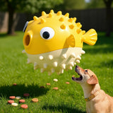 PuppyPlay Interactive Pufferfish Dog Toy – Rubber Waterproof Chew Toy - Image 2